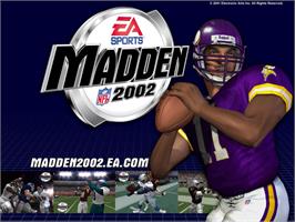 Title screen of Madden NFL 2002 on the Microsoft Xbox.