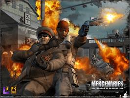 Title screen of Mercenaries: Playground of Destruction on the Microsoft Xbox.