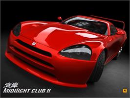 Title screen of Midnight Club 2 on the Microsoft Xbox.