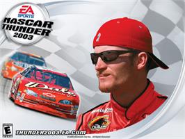 Title screen of NASCAR Thunder 2003 on the Microsoft Xbox.
