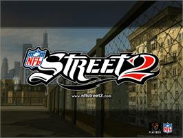 Title screen of NFL Street 2 on the Microsoft Xbox.