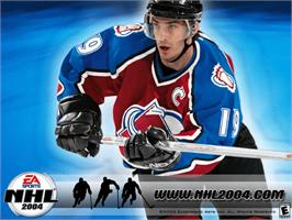 Title screen of NHL 2004 on the Microsoft Xbox.