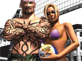Title screen of Outlaw Volleyball: Red Hot on the Microsoft Xbox.
