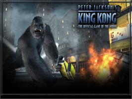 Title screen of Peter Jackson's King Kong: The Official Game of the Movie on the Microsoft Xbox.