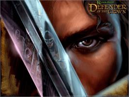 Title screen of Robin Hood: Defender of the Crown on the Microsoft Xbox.