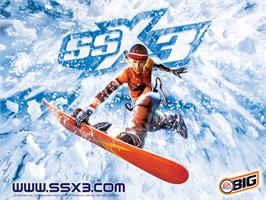 Title screen of SSX 3 on the Microsoft Xbox.