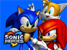 Title screen of Sonic Heroes on the Microsoft Xbox.