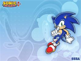 Title screen of Sonic Mega Collection Plus on the Microsoft Xbox.
