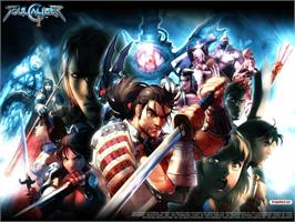 Title screen of SoulCalibur 2 on the Microsoft Xbox.
