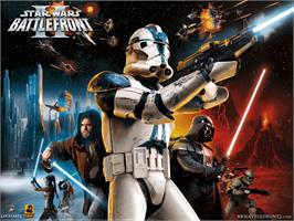 Title screen of Star Wars: Battlefront 2 on the Microsoft Xbox.