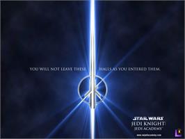 Title screen of Star Wars: Jedi Knight - Jedi Academy on the Microsoft Xbox.