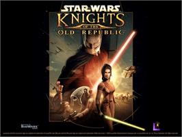Title screen of Star Wars: Knights of the Old Republic on the Microsoft Xbox.