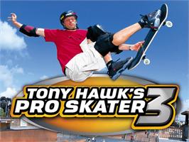 Title screen of Tony Hawk's Pro Skater 3 on the Microsoft Xbox.