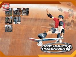 Title screen of Tony Hawk's Pro Skater 4 on the Microsoft Xbox.