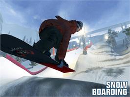 Title screen of TransWorld Snowboarding on the Microsoft Xbox.