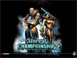 Title screen of Unreal Championship 2: The Liandri Conflict on the Microsoft Xbox.