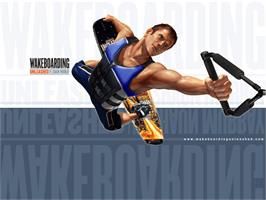 Title screen of Wakeboarding Unleashed featuring Shaun Murray on the Microsoft Xbox.