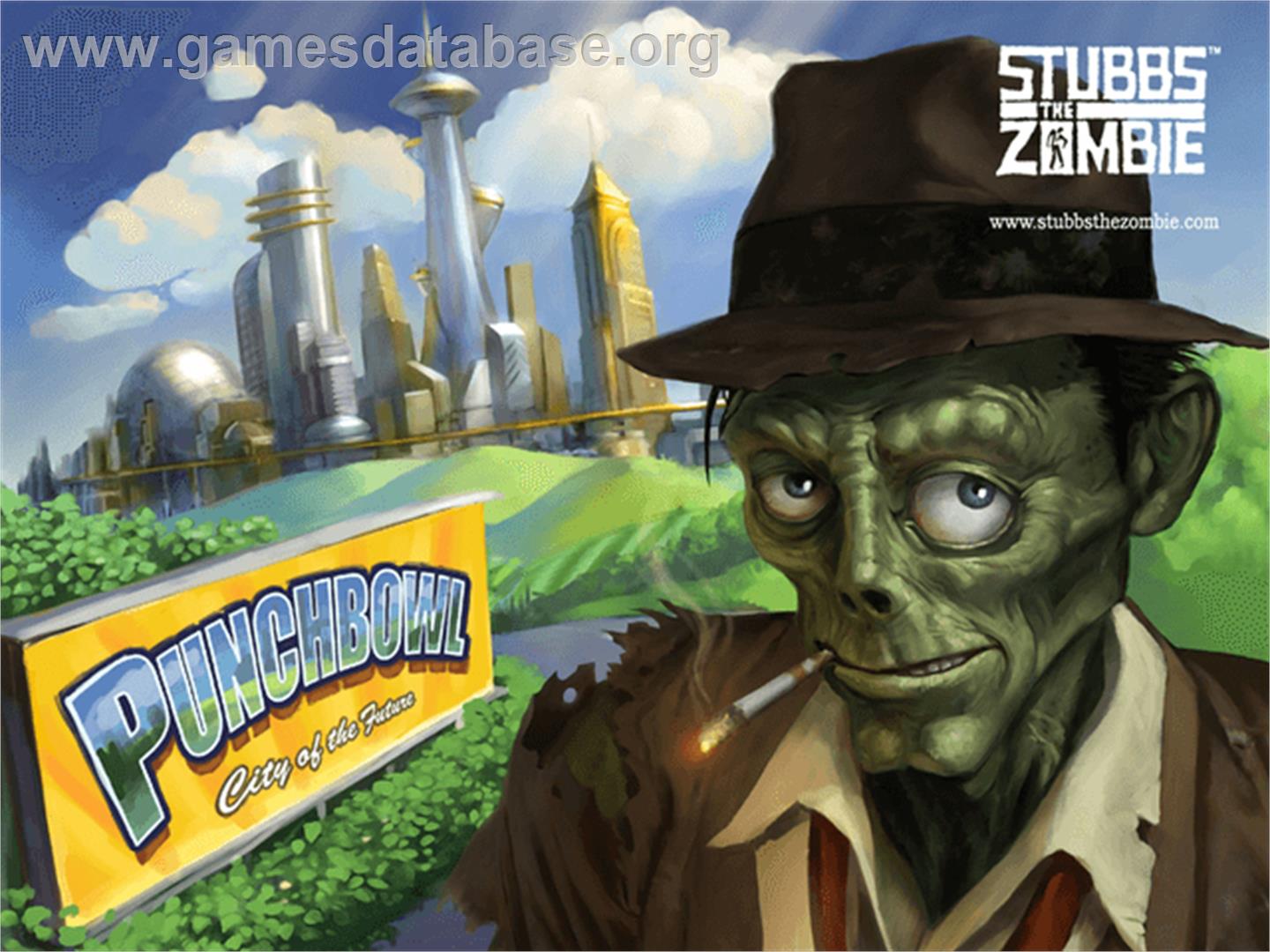 Stubbs the Zombie in Rebel Without a Pulse - Microsoft Xbox - Artwork - Title Screen