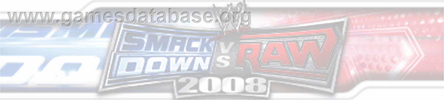 SmackDown vs RAW 2008 - Microsoft Xbox 360 - Artwork - Banner