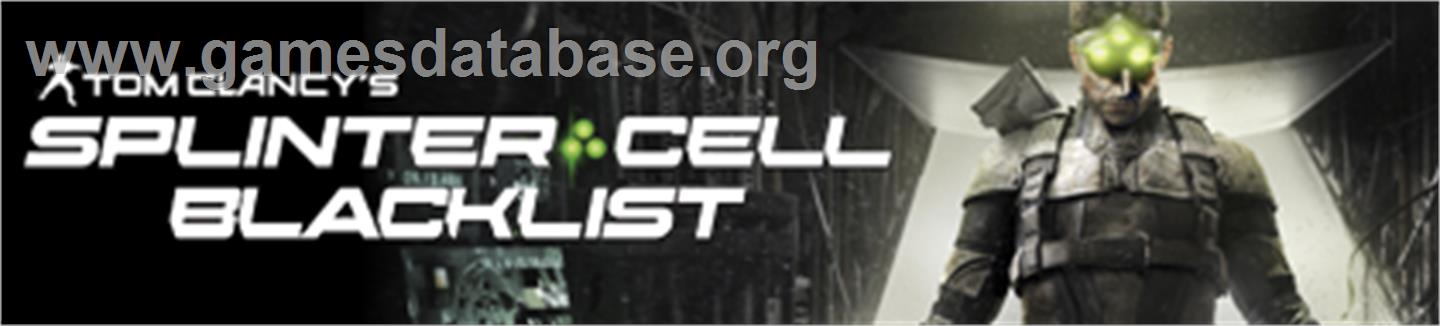 Tom Clancy's Splinter Cell Blacklist - Microsoft Xbox 360 - Artwork - Banner