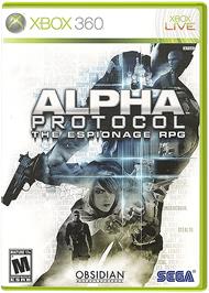 Box cover for Alpha Protocol on the Microsoft Xbox 360.