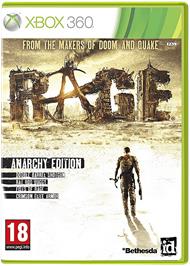 Box cover for RAGE on the Microsoft Xbox 360.