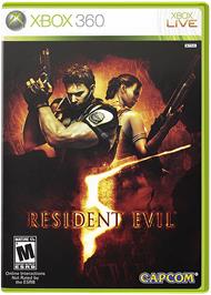 Box cover for RESIDENT EVIL 5 on the Microsoft Xbox 360.