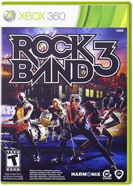 Box cover for Rock Band 3 on the Microsoft Xbox 360.