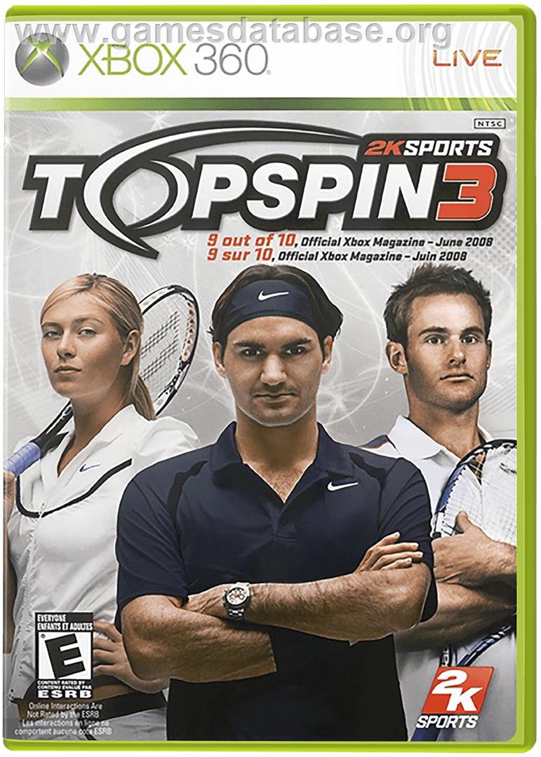 Top Spin 3 - Microsoft Xbox 360 - Artwork - Box