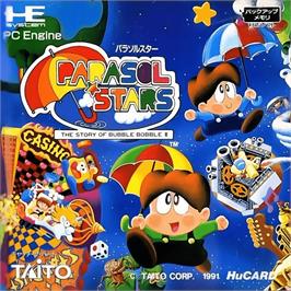 Box cover for Parasol Stars: The Story of Bubble Bobble III on the NEC PC Engine.