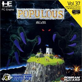 Box cover for Populous on the NEC PC Engine.