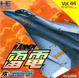 Box cover for Raiden on the NEC PC Engine.