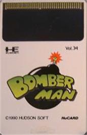 Cartridge artwork for Bomberman on the NEC PC Engine.
