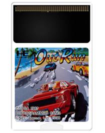 Cartridge artwork for OutRun on the NEC PC Engine.