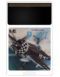 Cartridge artwork for P-47 Thunderbolt: The Freedom Fighter on the NEC PC Engine.