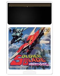 Cartridge artwork for Soldier Blade on the NEC PC Engine.