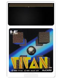 Cartridge artwork for Titan on the NEC PC Engine.
