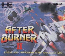 Top of cartridge artwork for After Burner II on the NEC PC Engine.