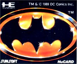 Top of cartridge artwork for Batman: The Video Game on the NEC PC Engine.