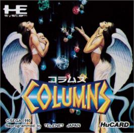 Top of cartridge artwork for Columns on the NEC PC Engine.
