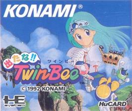 Top of cartridge artwork for Detana!! TwinBee on the NEC PC Engine.