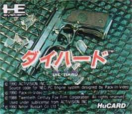 Top of cartridge artwork for Die Hard on the NEC PC Engine.
