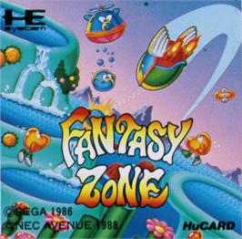 Top of cartridge artwork for Fantasy Zone on the NEC PC Engine.