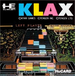Top of cartridge artwork for Klax on the NEC PC Engine.