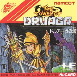 Top of cartridge artwork for The Tower of Druaga on the NEC PC Engine.