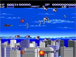 In game image of Air Buster on the NEC PC Engine.
