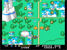 In game image of Detana!! TwinBee on the NEC PC Engine.