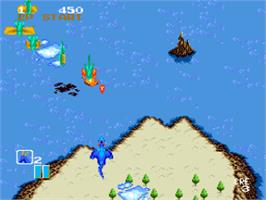 In game image of Dragon Saber: After Story of Dragon Spirit on the NEC PC Engine.