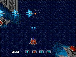 In game image of Image Fight on the NEC PC Engine.