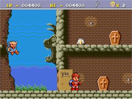 In game image of Legend of Hero Tonma on the NEC PC Engine.